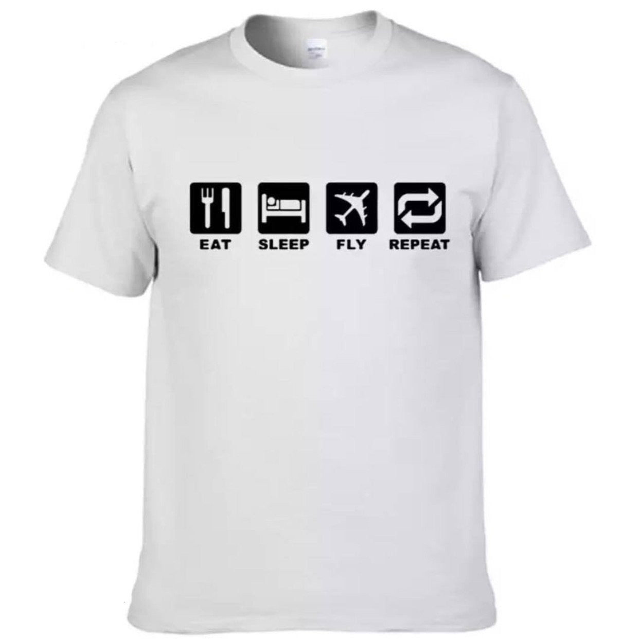 Camiseta Eat Sleep Fly and Repeat -Unisex T-shirt - Sky Crew PTY