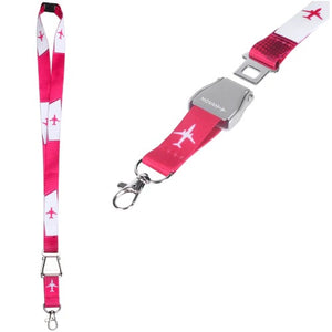 PINK AIRPLANE LANYARD