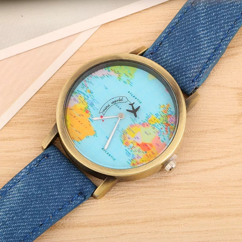 RELOJ PARA DAMA MAPA MUNDIAL