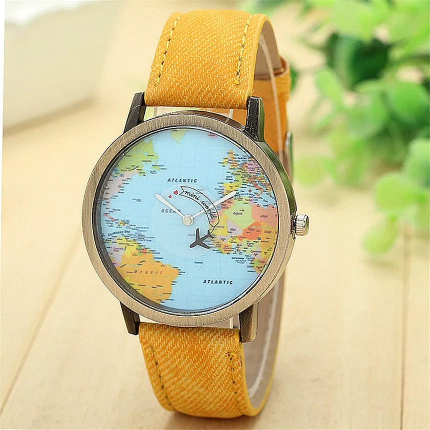 RELOJ PARA DAMA MAPA MUNDIAL