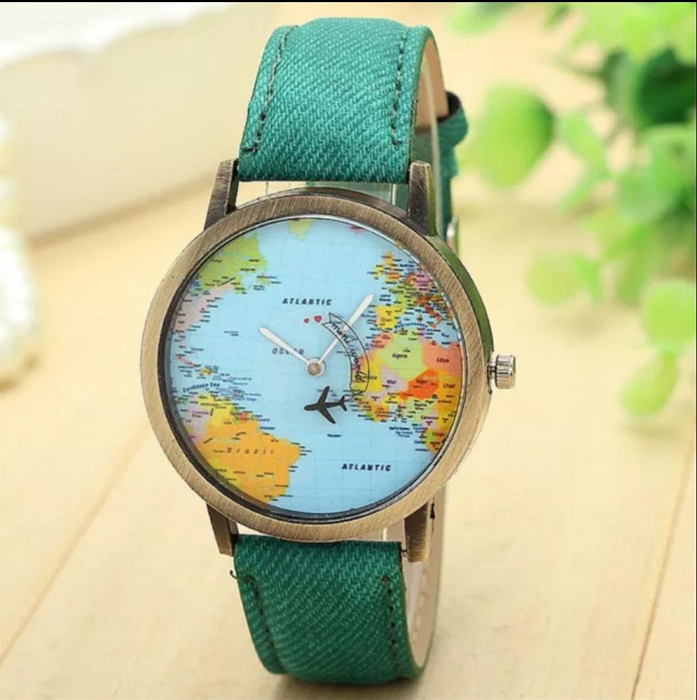 RELOJ PARA DAMA MAPA MUNDIAL