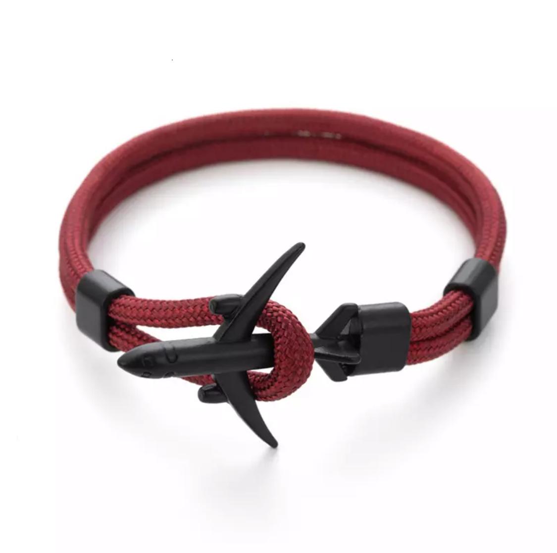 PULSERA DE AVION NEGRO / UNISEX