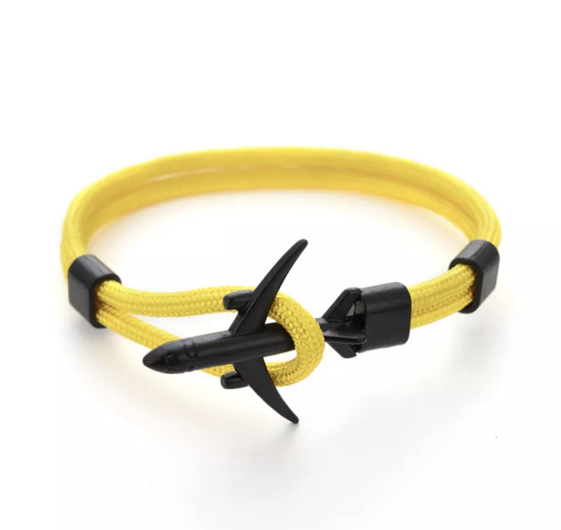 PULSERA DE AVION NEGRO / UNISEX