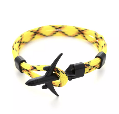 PULSERA DE AVION NEGRO / UNISEX