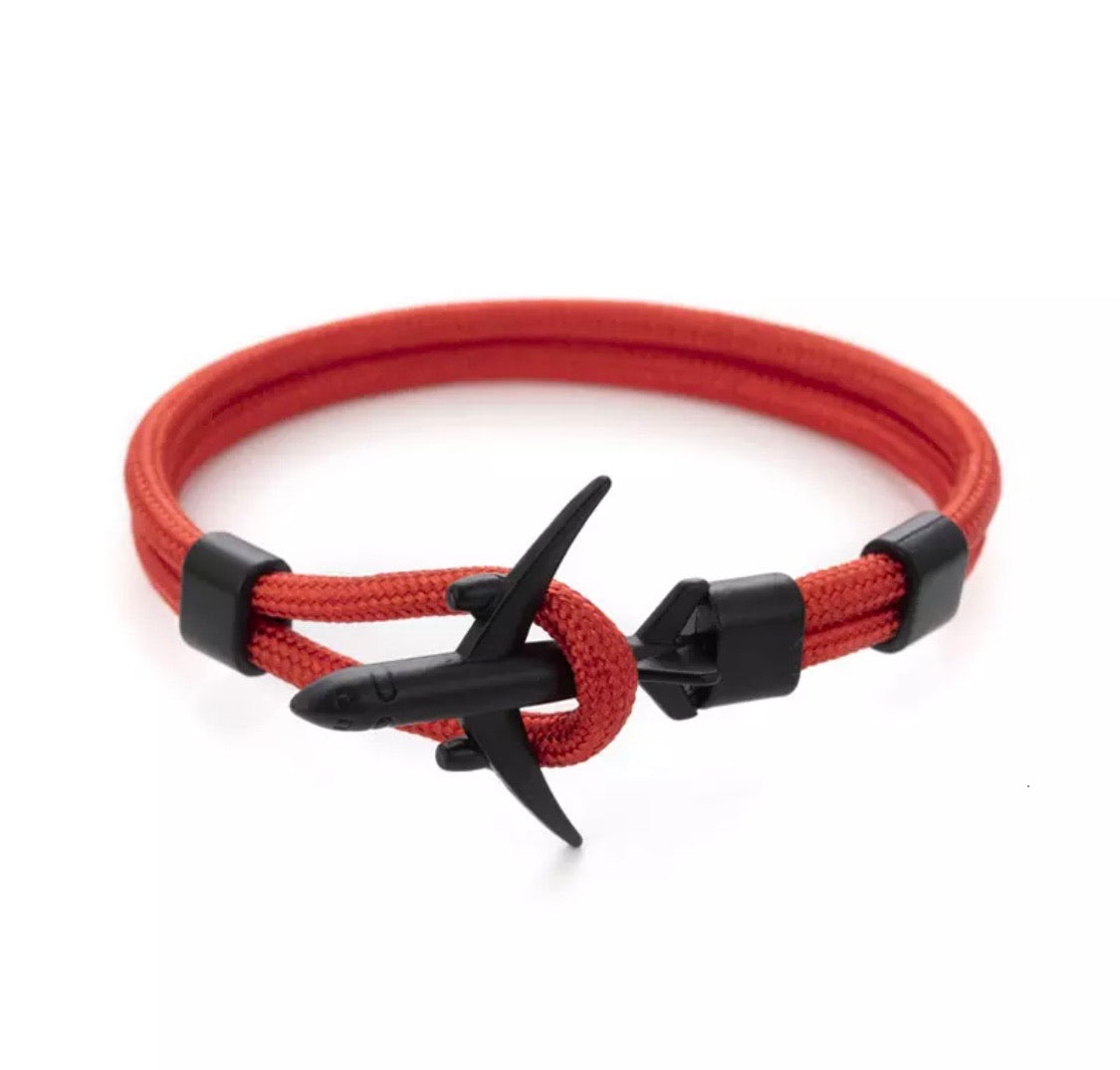 PULSERA DE AVION NEGRO / UNISEX